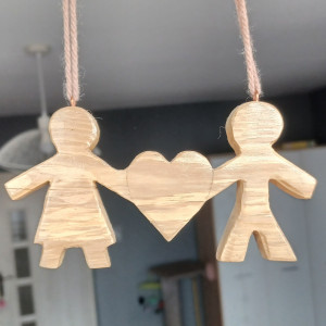 Para z sercem- wisząca ozdoba