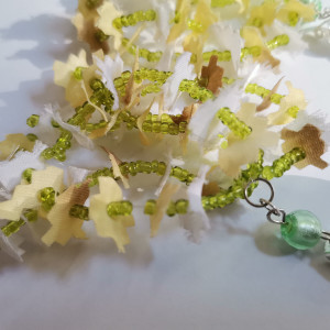 Klipsy lekkie koraliki i materiał