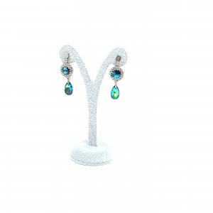 Kolczyki Swarovski niebiesko-srebrne Little Star