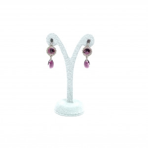 Kolczyki Swarovski fioletowo-srebrne Little Star