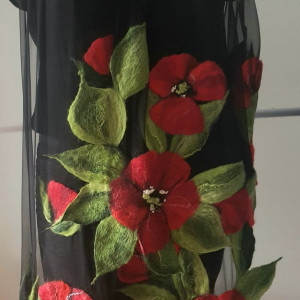 Jedwabny szal z makami