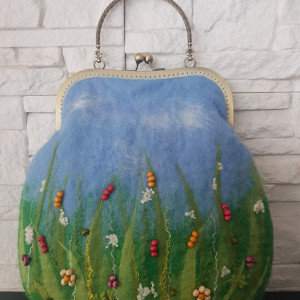 Torebka z wełny Łąka