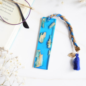 Kompaktowa zakładka - drewno w błękicie