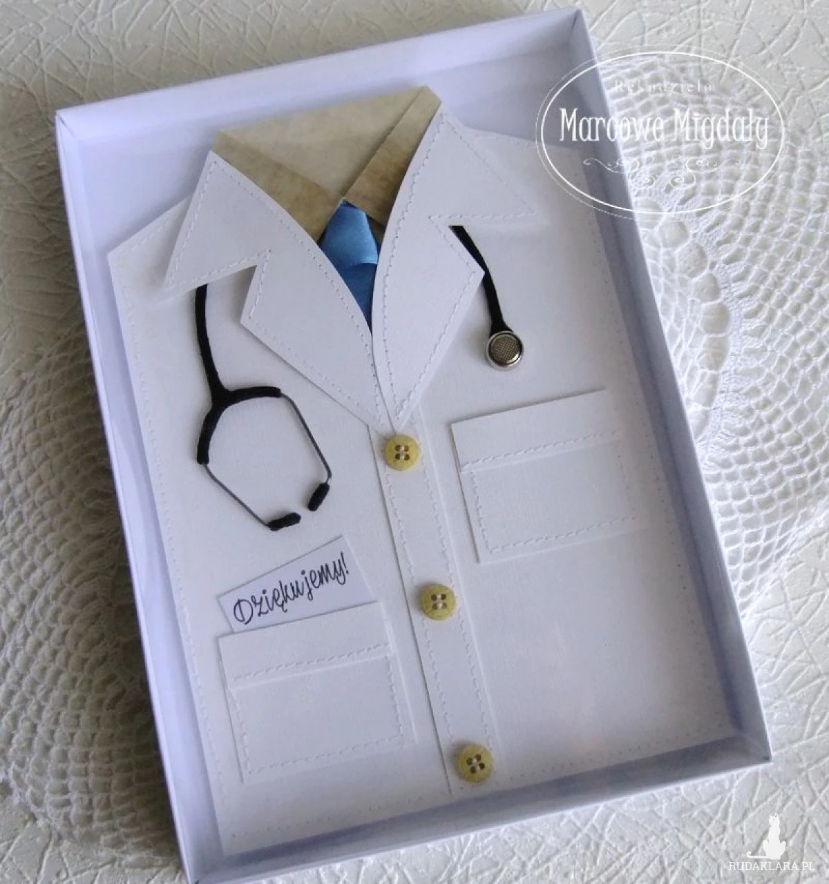 Kartka Fartuch Lekarski męski w pudełku