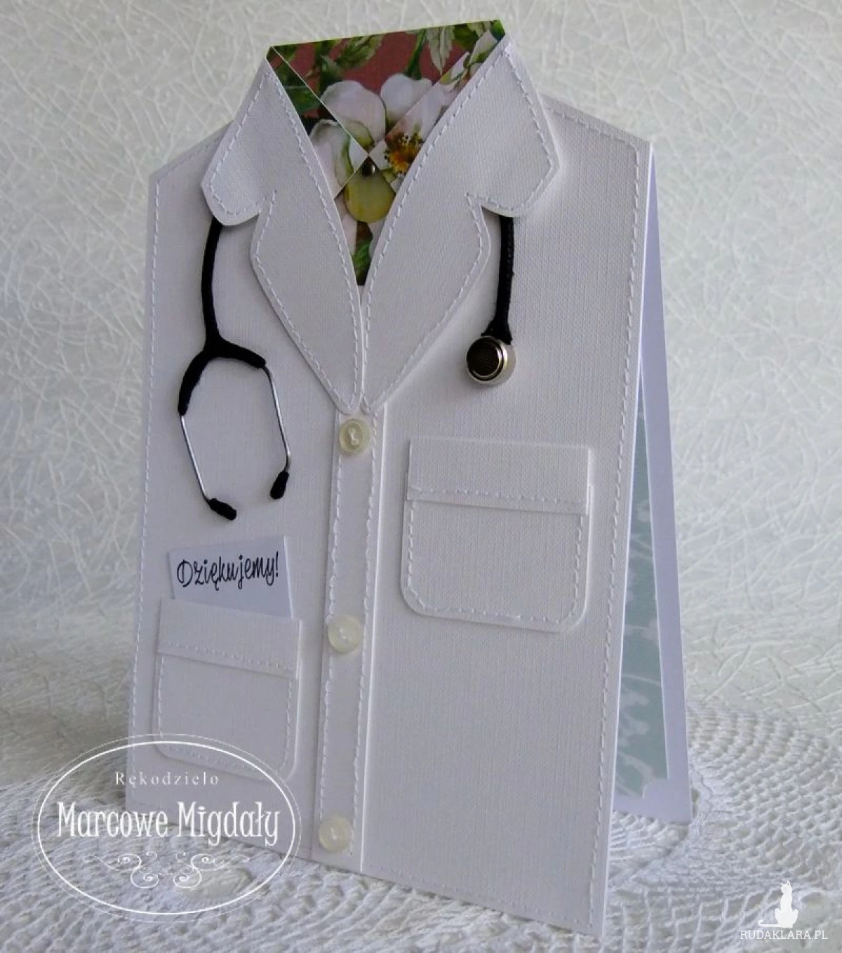 Kartka Fartuch Lekarski damski w pudełku