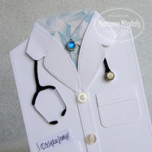 Kartka Fartuch Lekarski damski, podziękowanie dla lekarza