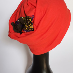 Czapka damska surowa pomarancz