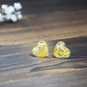 Kolczyki Serca Dwa - nagietek