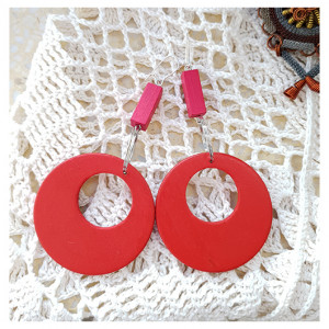 5434 długie kolczyki czerwone