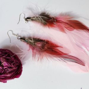 Kolczyki długie burgund pastel