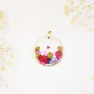 Zawieszka do naszyjnika - fioletowa kompozycja