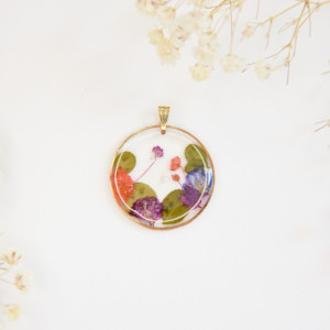 Zawieszka do naszyjnika - fioletowa kompozycja