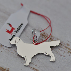 Golden retriever -wisiorek z psem / srebro 925