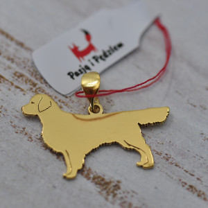 Golden retriever -wisiorek z psem / srebro 925