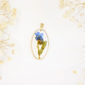 Zawieszka do naszyjnika - niezapominajki