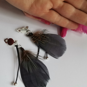 Klipsy pióra czarne