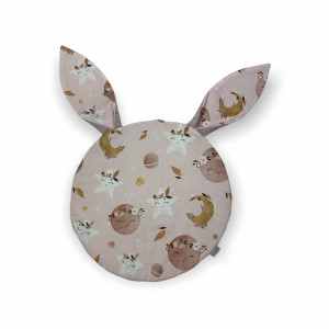 Płaska poduszka dla niemowlaka z uszkami Boho space róż (424557)