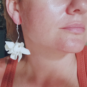 Kolczyki  kwiatowe slubne boho