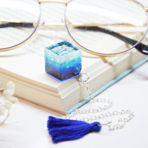 Biżuteryjna Zakładka do książki - błękitne niebo