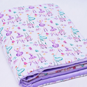 Kołderka minky kocyk dwustronny z wypełnieniem pościel dla dziecka baletnice