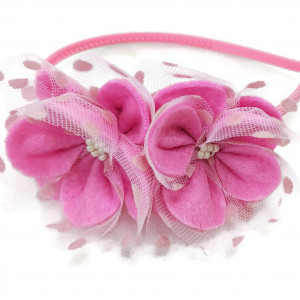 Opaska dla dziewczynki różowe kwiatuszki