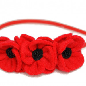 Opaska dla dziewczynki maki kwiatuszki