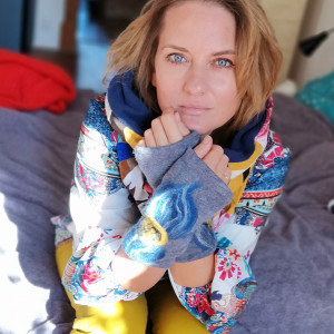 mitenki w kolorze szarym filcowane wełna merynosów