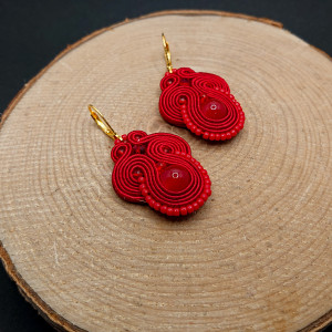 CZERWONE WISZĄCE KOLCZYKI SUTASZ 2.