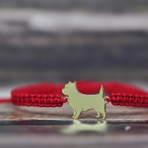 Cairn terrier - bransoletka z psem, srebro 925 pozłacane