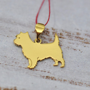 Cairn terrier - wisiorek srebrny 925 pozłacany