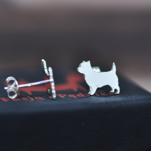 Cairn terrier - kolczyki srebrne 925