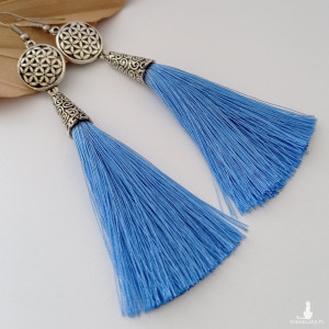 Kolczyki chwosty kwiat życia dł. 11 cm