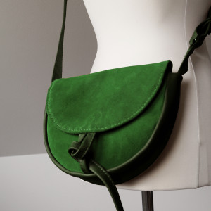 DziewAnna Torebka Skórzana Półokrągła Podkówka Ruda