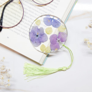 XXL Biżuteryjna Zakładka do książki - hortensje