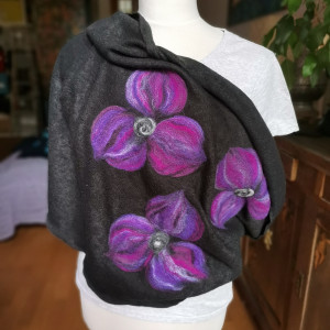 Czapka wełniana czarna i komin komplet