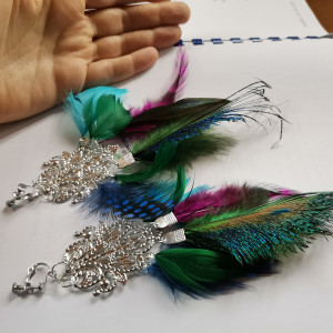 Klipsy bujne piora etno boho polecam