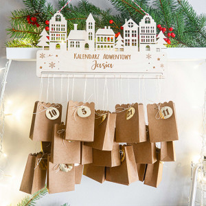 Kalendarz adwentowy - zimowe miasteczko