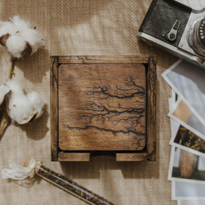 podkładki drewniane pod napój