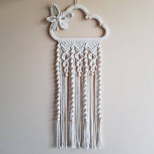 Dekoracja chmurka z motylkiem / organizer na spinki