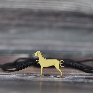 Dog niemiecki - bransoletka z psem, srebro 925 pozłacane