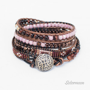 Bransoletka boho minerały Autumn Rose