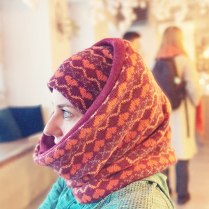 Komplet wełniany pomaranczowy ciepły