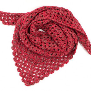 Chusta apaszka dwukolorowa na szydełku Ela