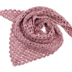 Chusta apaszka dwukolorowa na szydełku Anita