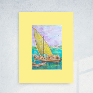 retro plakat 30x40, żeglarski plakat do domu, dekoracja w marynarskim stylu, vintage obrazek na ścianę, żagle obrazek A3, żeglarska grafika vintage