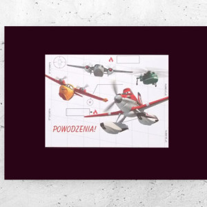 bajkowy plakat z samolotami, fajny plakat dla chłopca, samoloty plakat A4, ładne plakaty dla dzieci, fajne plakat do dziecięcego pokoju, planes poster A4, plakat z bajki o samolotach