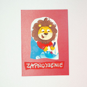 zaproszenie dla dziecka, bajkowe zaproszenie, śmieszne zaproszenie, zwierzęta zaproszenie