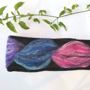 ciepła wełniana opaska filcowana zimowa