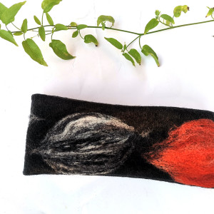 ciepła wełniana opaska filcowana zimowa