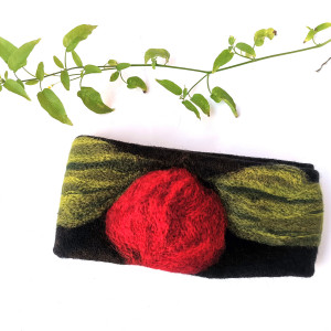 ciepła wełniana opaska filcowana zimowa